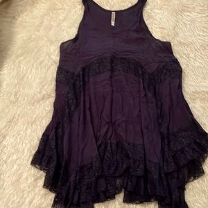 EUC microdot lace high low layering tank size Small